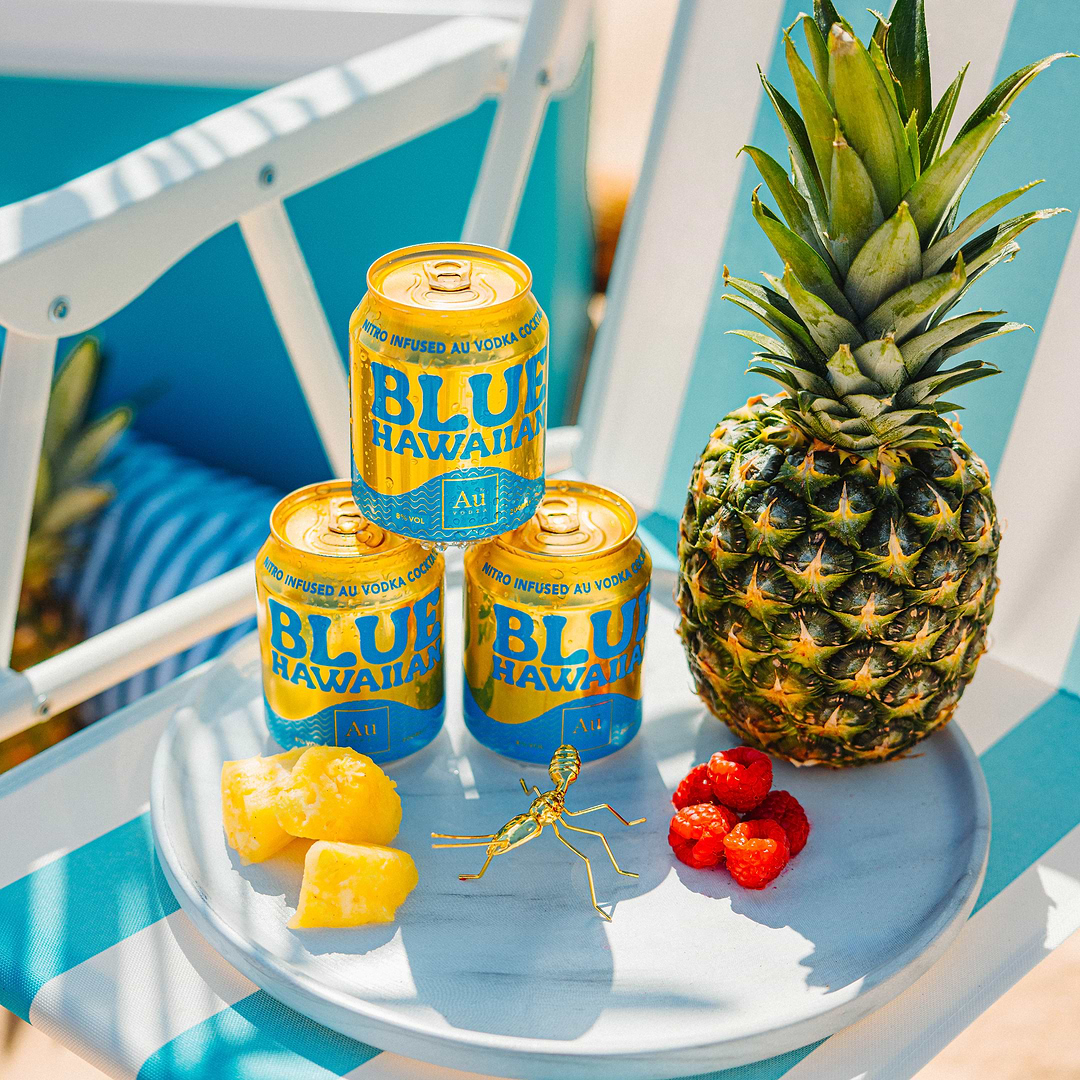 Au Vodka Blue Hawaiian Cocktail Can - Au Vodka