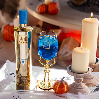Au Vodka 70cl & Long Stem Skeleton Glass