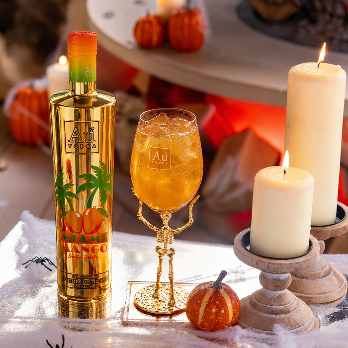 Au Vodka 70cl & Long Stem Skeleton Glass