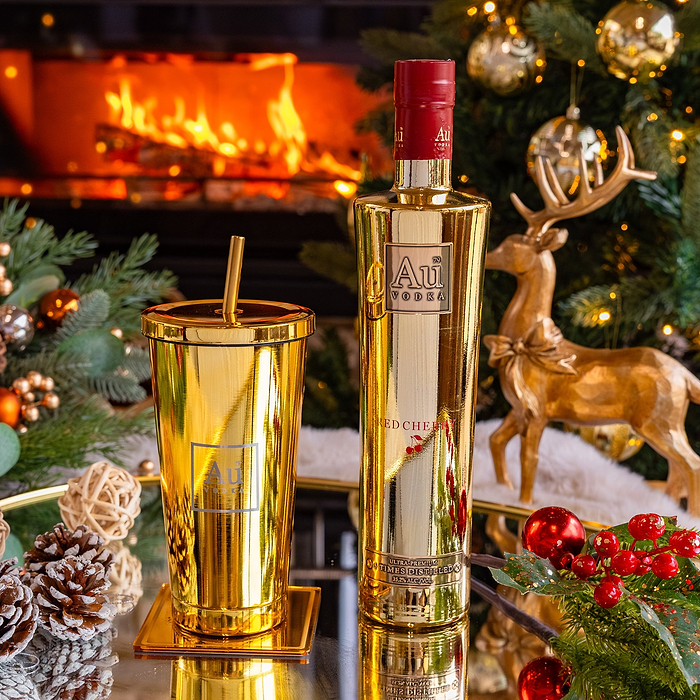 Au Vodka Red Cherry 70cl & Any Glass
