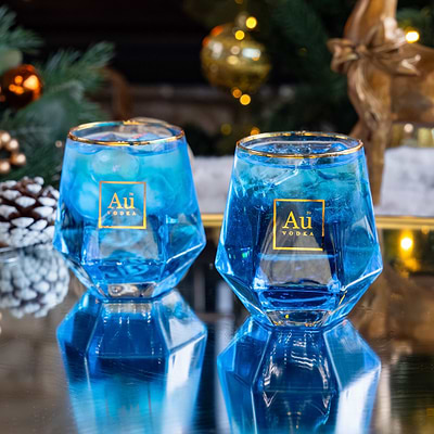 Au Diamond Cut Glass