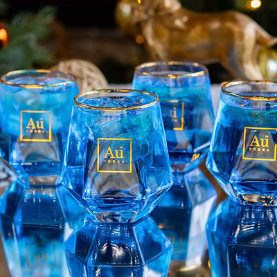 Au Diamond Cut Glass