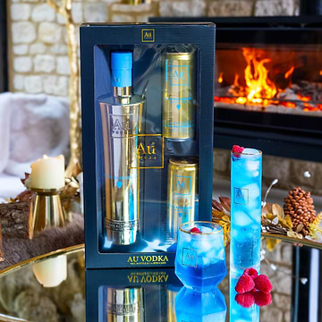 Au Vodka Signature Bottle & Cans Gift Set