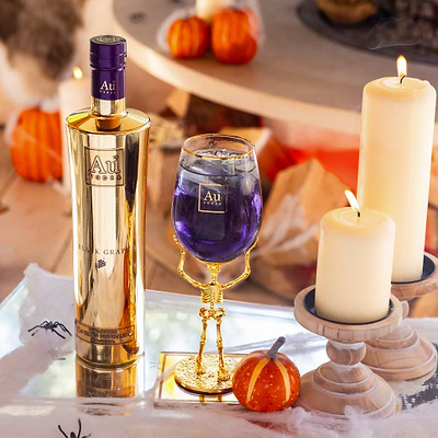 Au Vodka 70cl & Long Stem Skeleton Glass