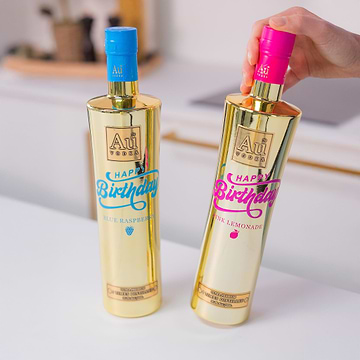Au Vodka Happy Birthday Print Bottle