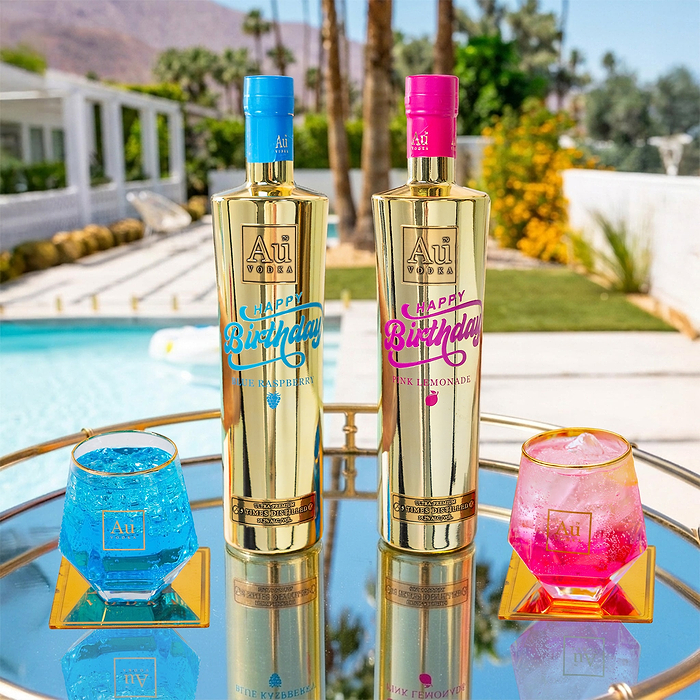 Au Vodka Happy Birthday Print Bottle