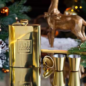 Au Gold Hip Flask