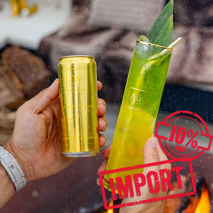 Au Vodka 10% Pineapple Crush Pre-Mixed Import Cans  - Case Of 12