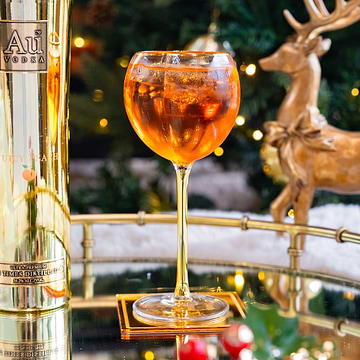 Au Peach Gold Stem Glass