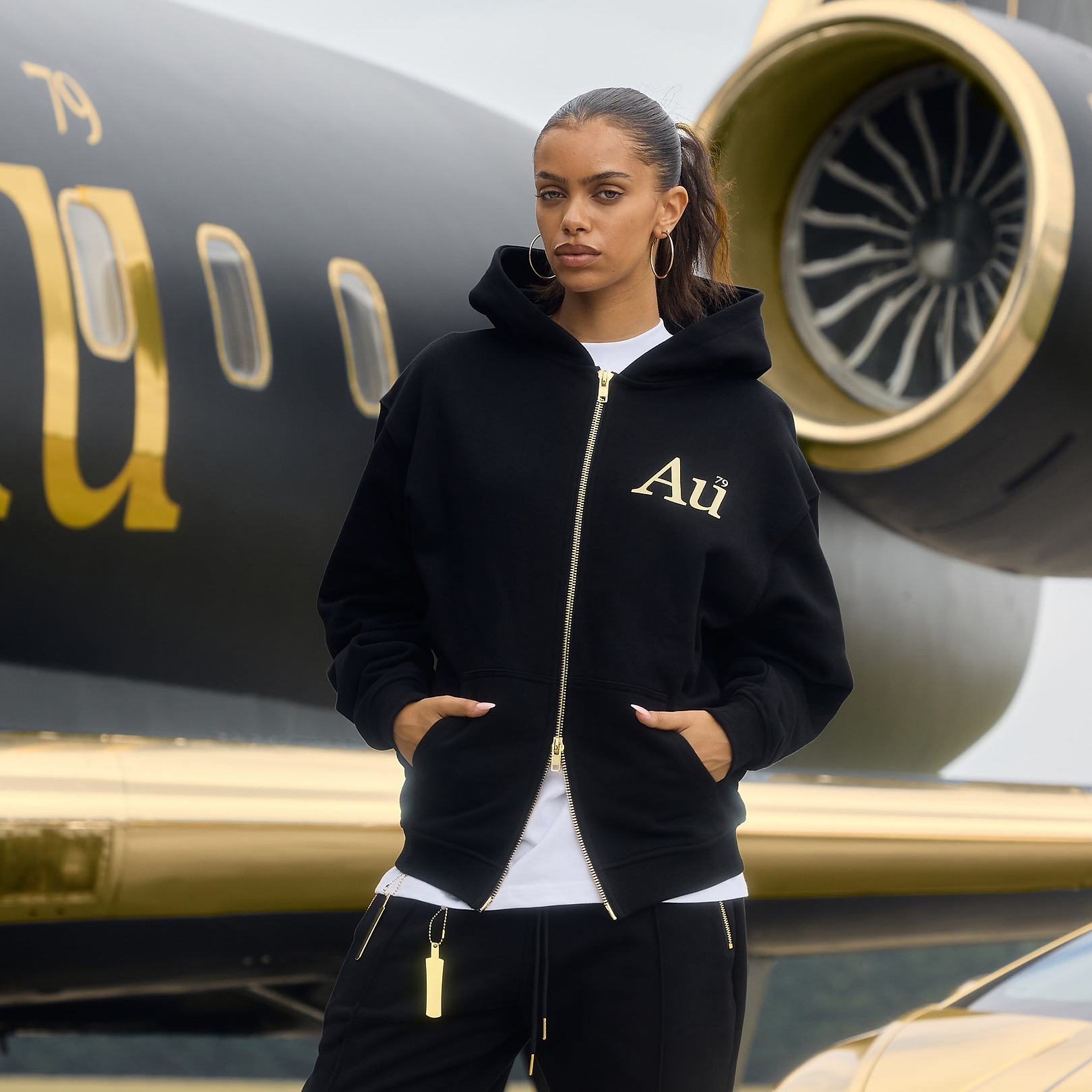 Black Signature Zip Hoodie - Au Vodka