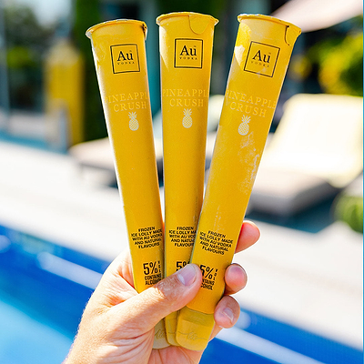 Au Vodka Pineapple Crush Ice Lollies - Au Vodka