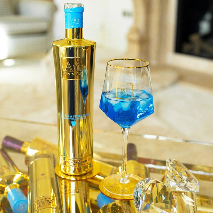 Au Long Stem Diamond Cut Glass - Au Vodka