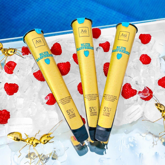 Au Vodka Blue Raspberry Ice Lollies - Au Vodka
