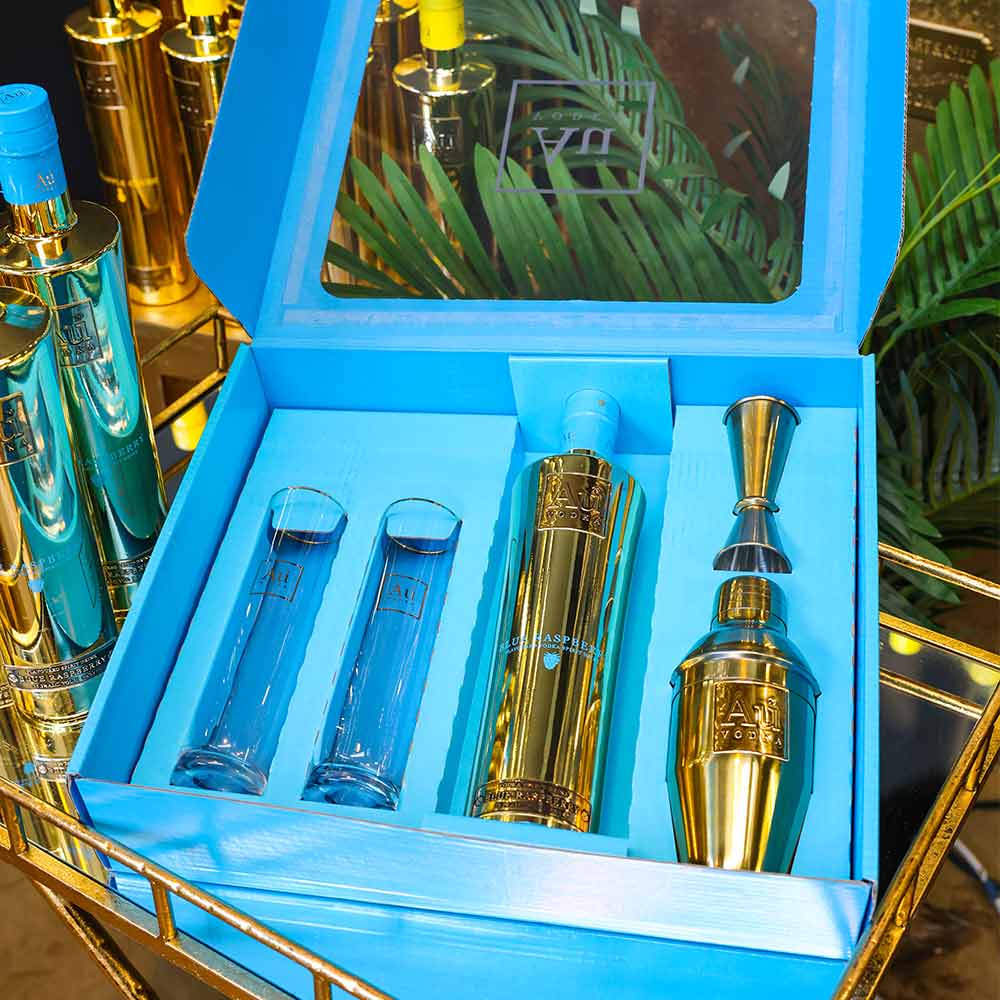 Au Blue Raspberry Cocktail Gift set - Au Vodka
