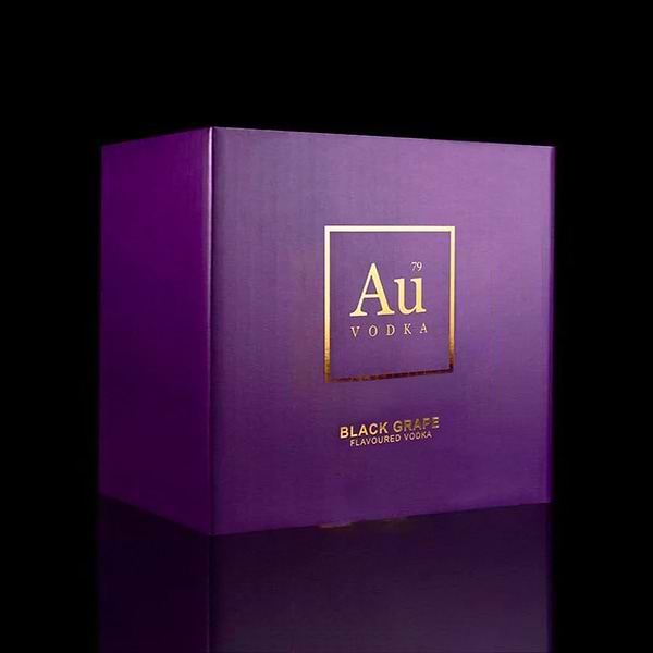 Au Vodka Black Grape purple presentation box