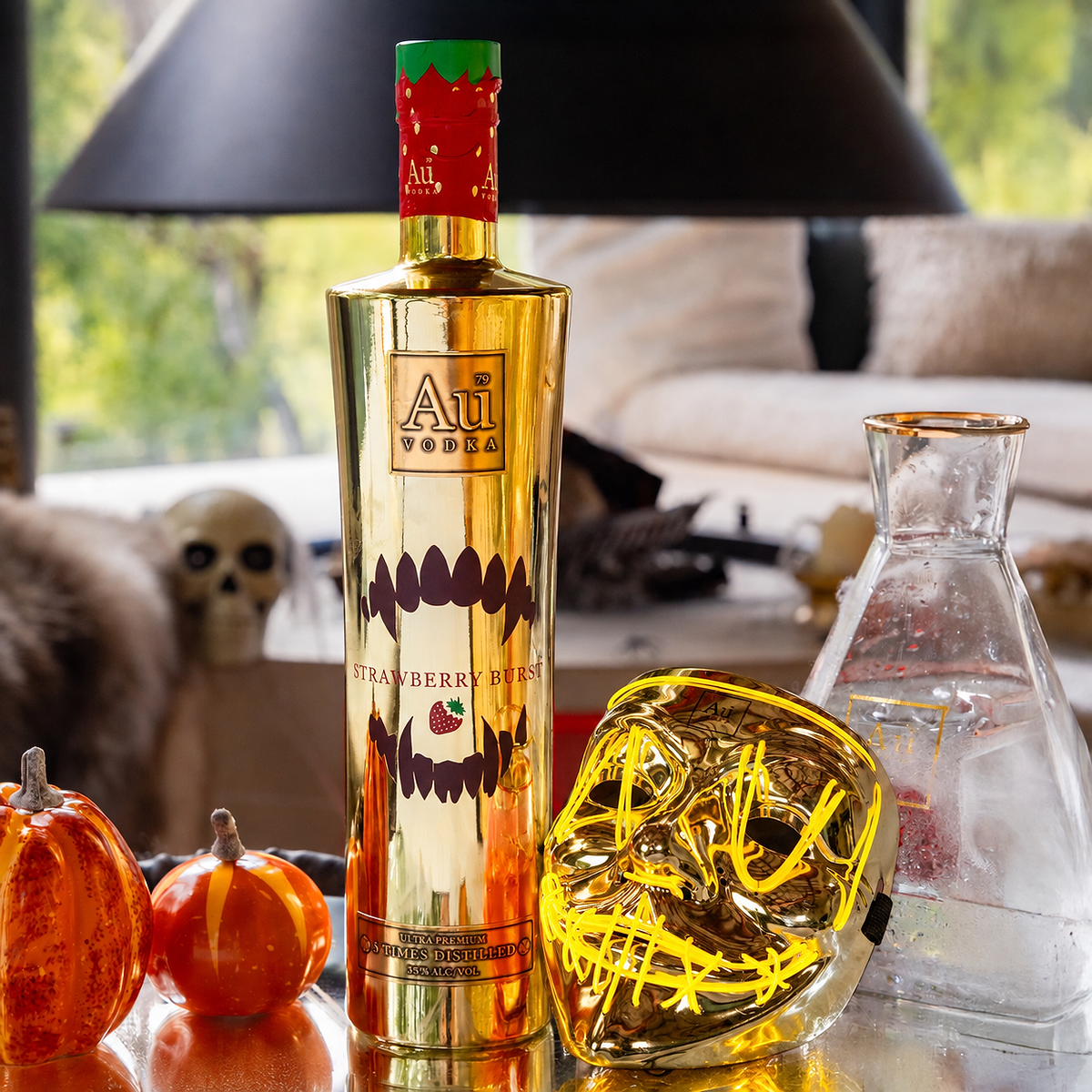 Au Vodka Halloween Bottle & LED Mask