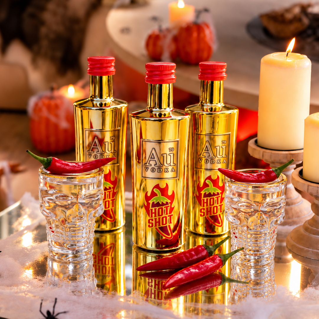 Au Vodka Hot Shot & Skull Shot Glass