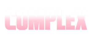 Complex brand logo in pink text