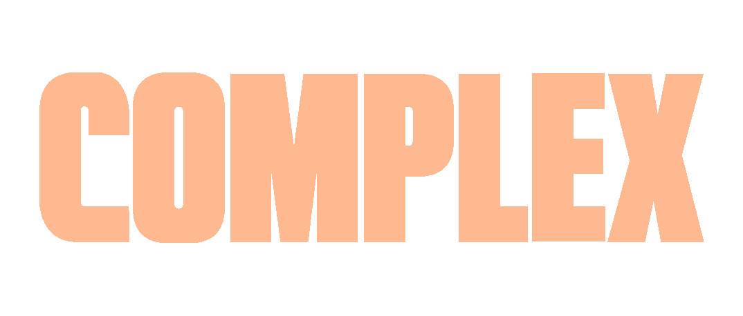 Complex logo in peach color