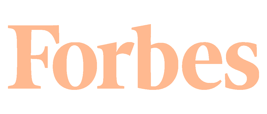 Forbes logo in peach color