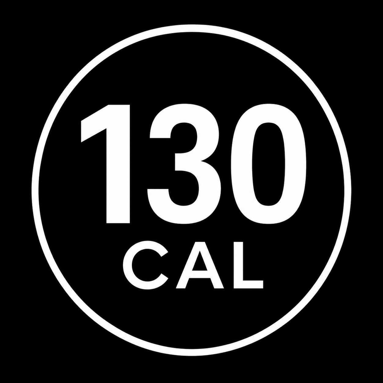 Circular graphic displaying 130 calories