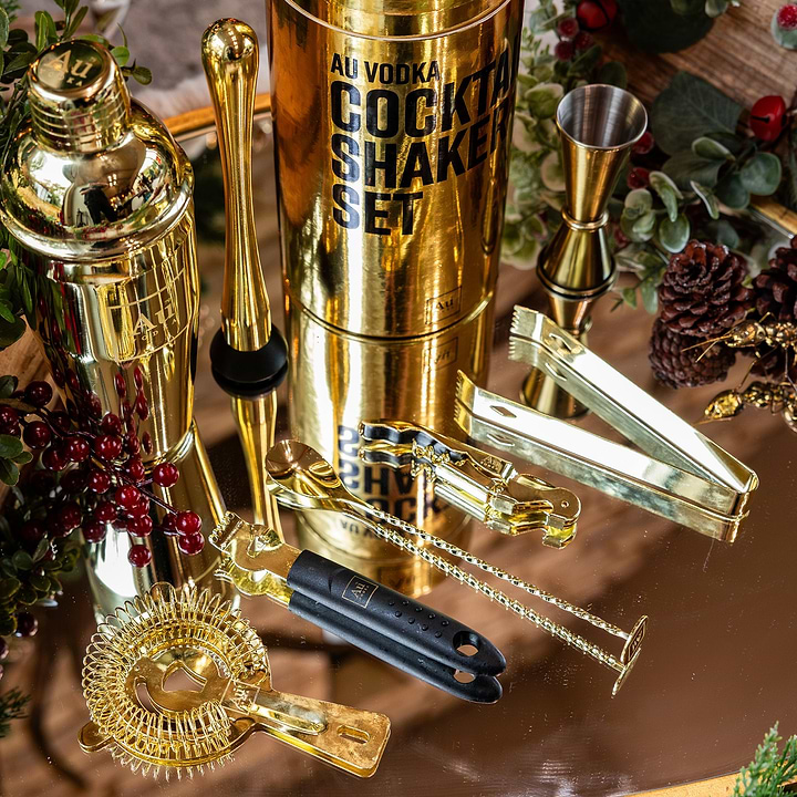 Au Vodka Gold Cocktail Shaker Set