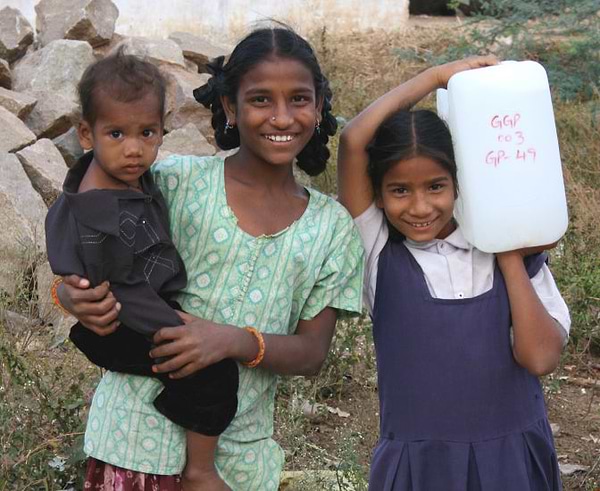 Two indian women and a baby 