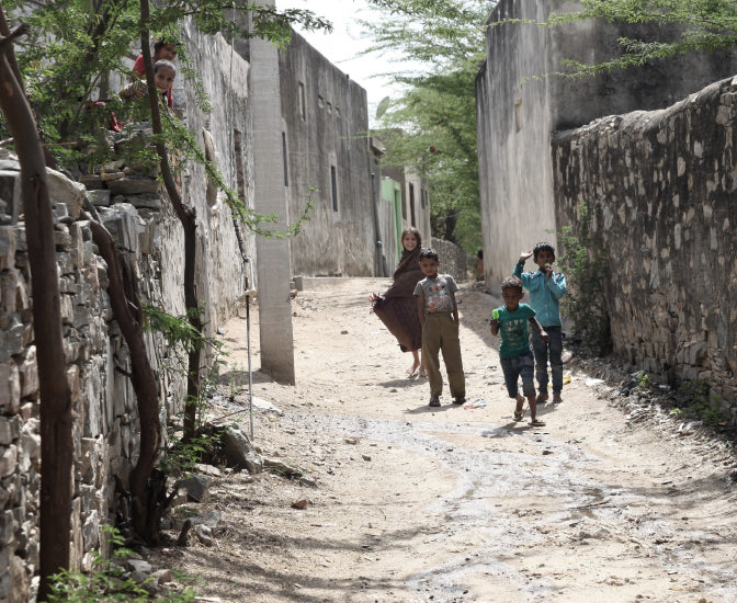 Indian children playing in the street