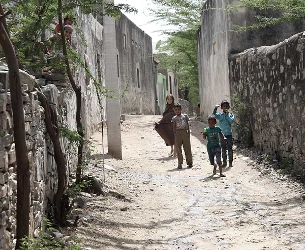 Indian children playing in the street