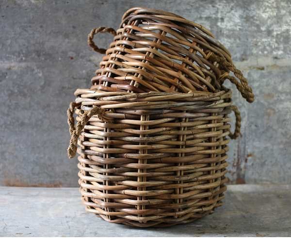 Chunky rattan storage baskets