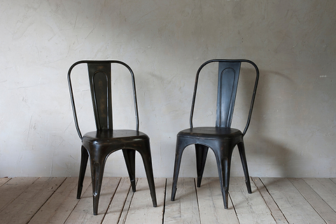 Chari Industrial Black Chair