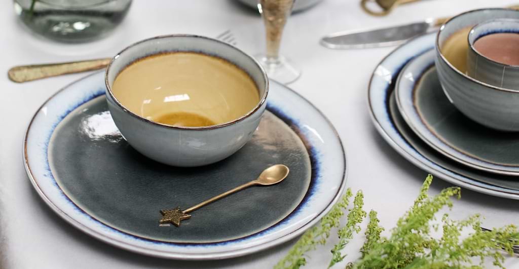 Ceramic dining plate and bowl