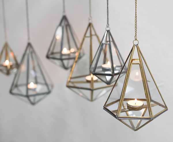 Brass and Zinc Metal hanging lanterns