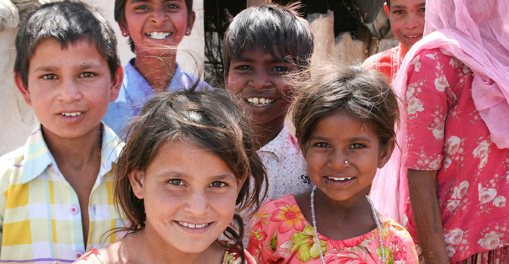 Group of Indian children smiling