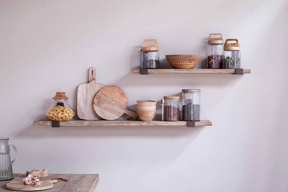Ibo Reclaimed Wood & Iron Shelf - Natural – Nkuku