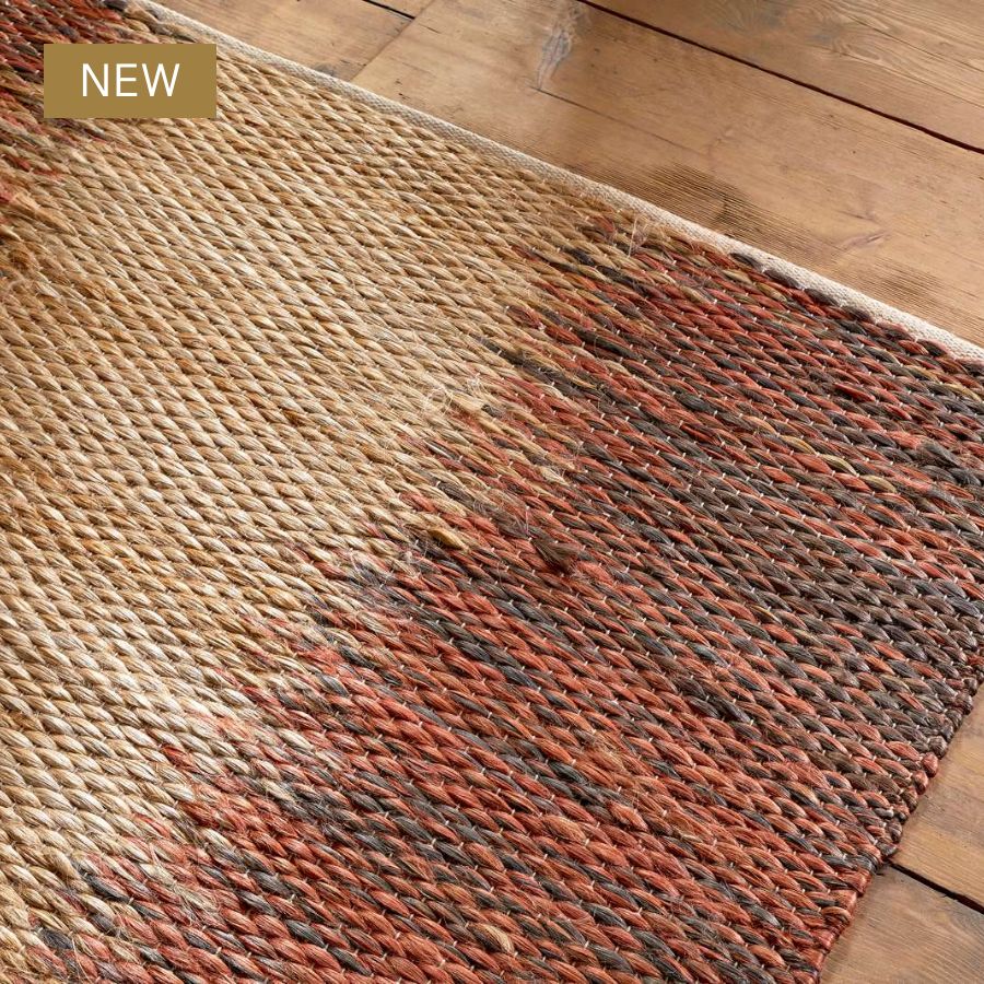 Kekere Jute & Cotton Rug - Natural & Rust