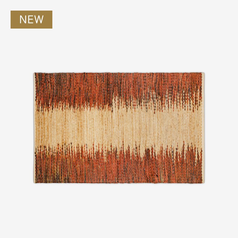Kekere Jute & Cotton Rug - Natural & Rust