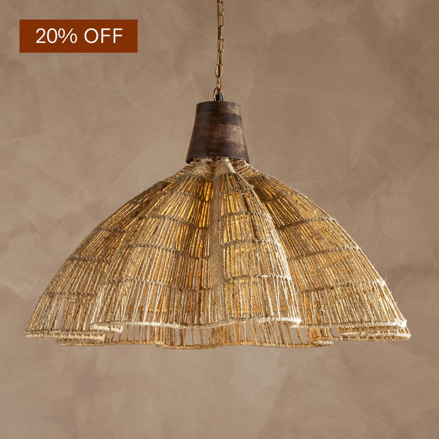 Tudai Woven Jute Pendant - Natural