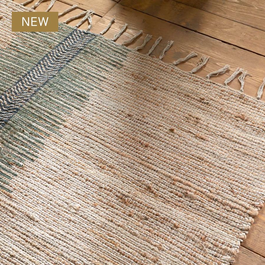 Zairya Jute & Cotton Rug - Sea Foam