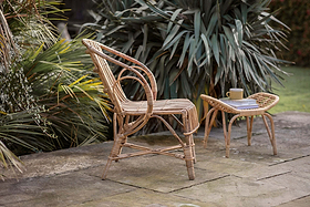 Ajaya Rattan Dining Chair-GARDEN-Nkuku