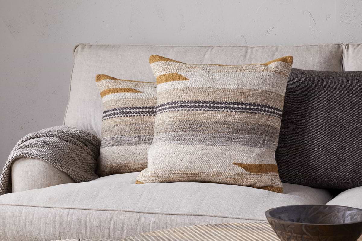 Aravali Wool Cushion Cover - Ochre - nkuku – Nkuku