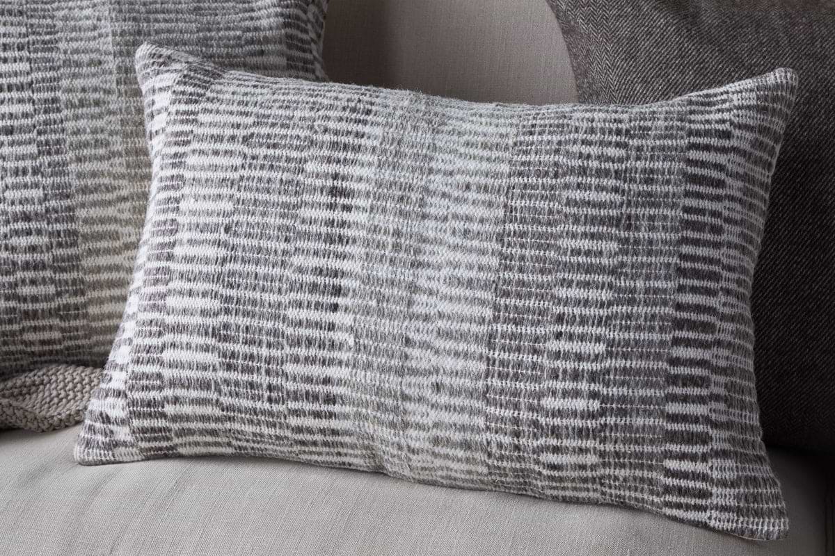 Aahna Wool Cushion Cover - Charcoal - nkuku – Nkuku
