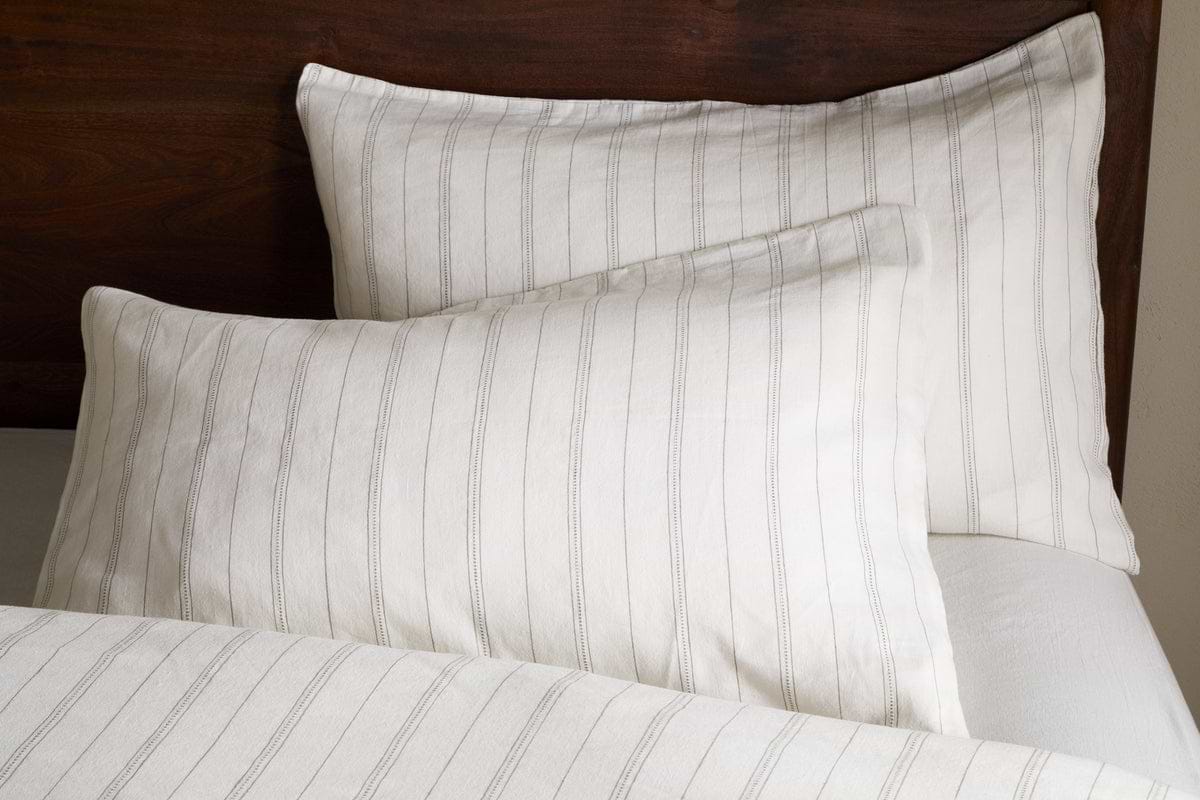 Anta Hemp & Cotton Housewife Pillowcases - Sage Green-TEXTILES-Nkuku