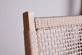 Aamani Mango Wood & Cord Counter Chair - Natural