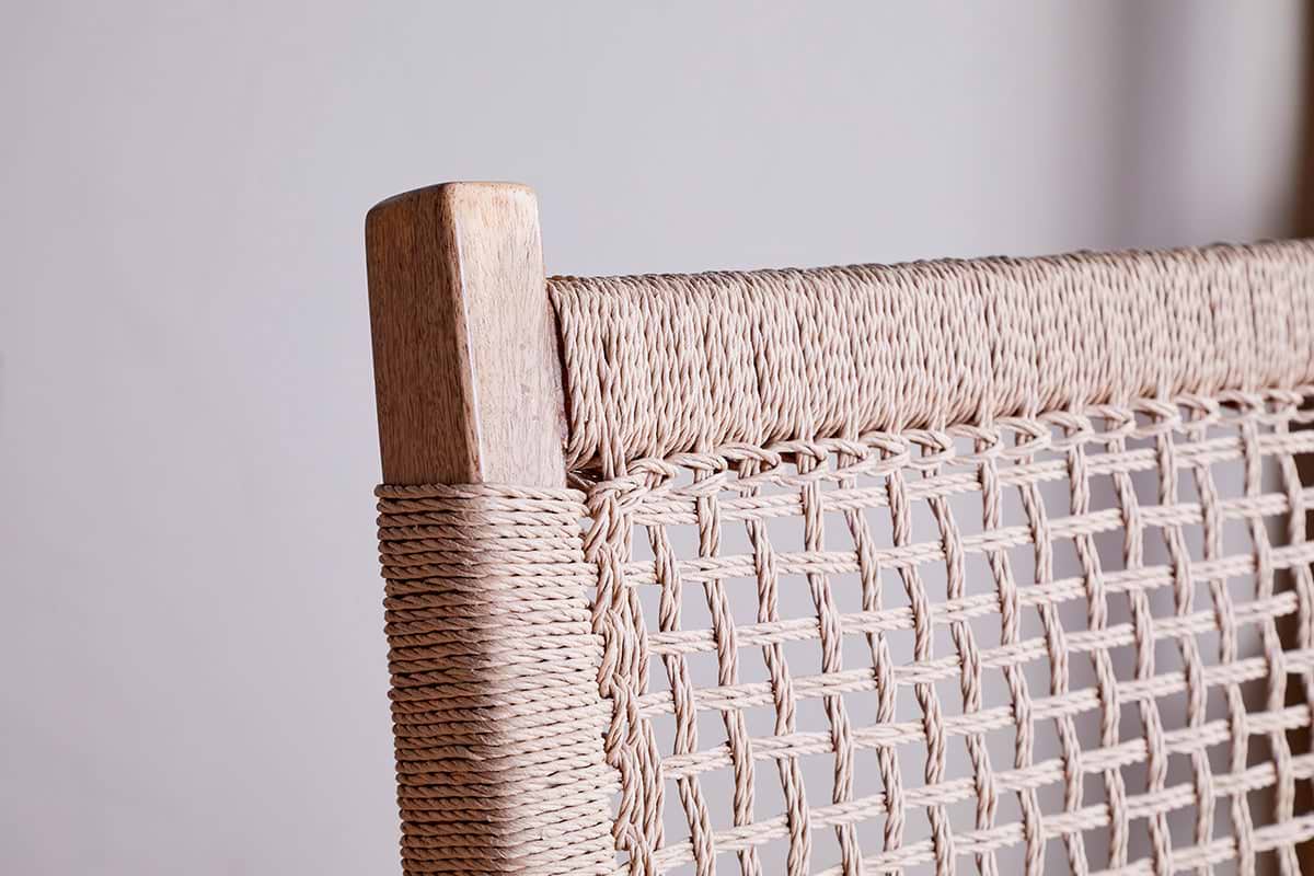 Aamani Mango Wood & Cord Counter Chair - Natural