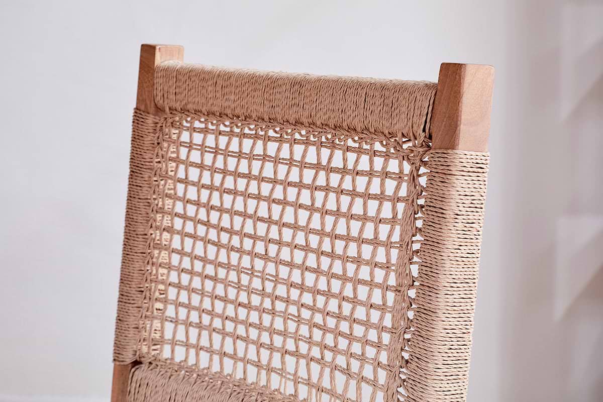 Aamani Mango Wood & Cord Dining Chair - Natural
