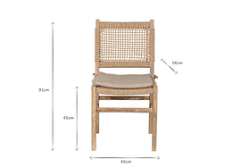 Aamani Mango Wood & Cord Dining Chair - Natural