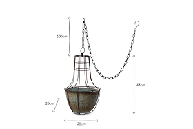Abari Caged Hanging Planter-VASES & PLANTERS-Nkuku