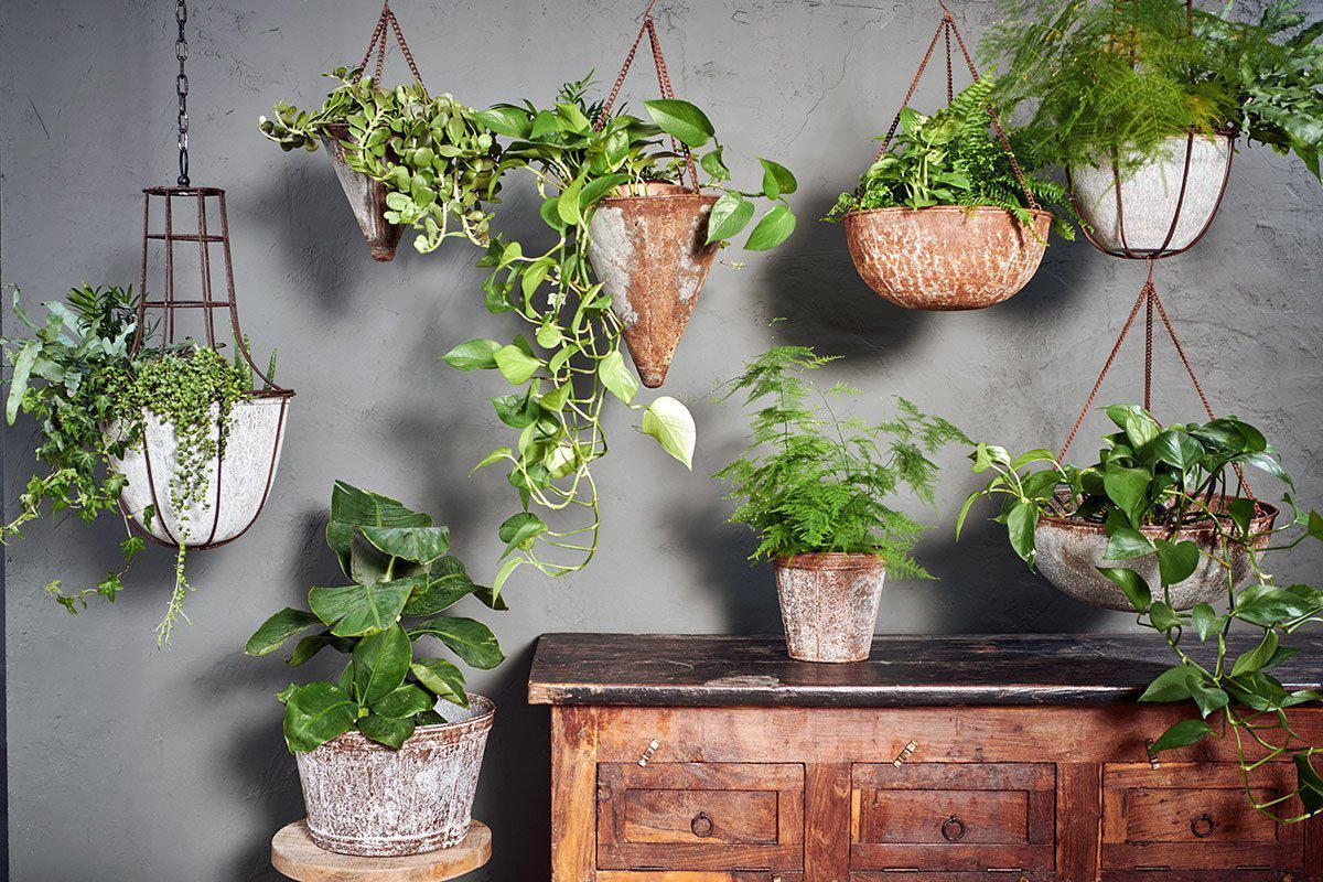 Abari Round Hanging Planter-VASES & PLANTERS-Nkuku