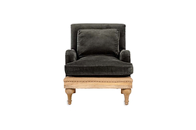 Abe Deconstructed Velvet Armchair - Moss